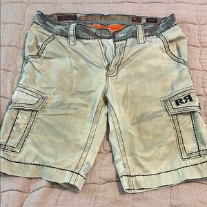 Rock Revival Tan Cargo Shorts Relaxed Fit